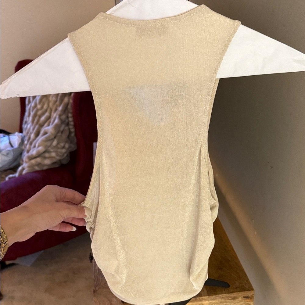Cream Ruched Tank Top - Picture 2 of 5